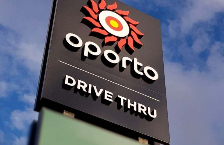 oporto drive thru sign